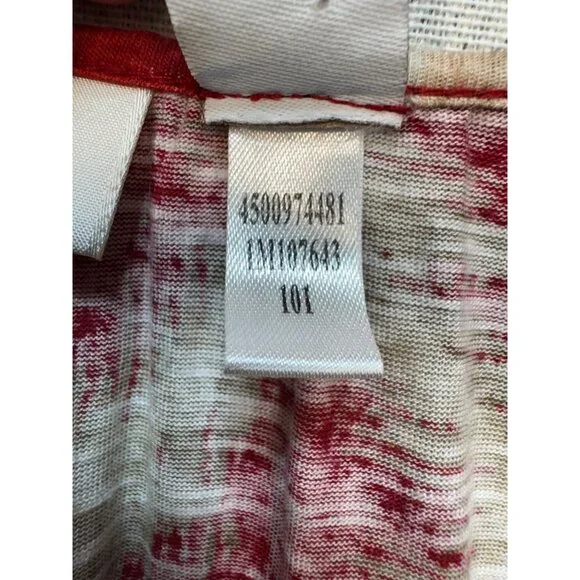 Chicos Womens Knitted Blouse Size 3 Red Abstract 3/4 Sleeve Retro Pullover Y2K - Picture 4 of 12